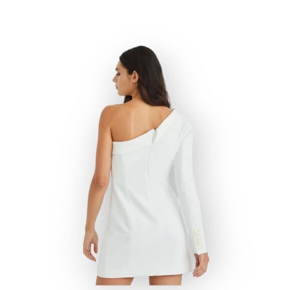 Veronica Beard‎ Middleton One Shoulder Blazer Dress White Size 12 - Picture 4 of 15